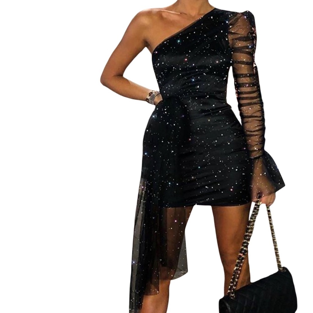 CBR Woman Party Dress || One Sleeve Dress